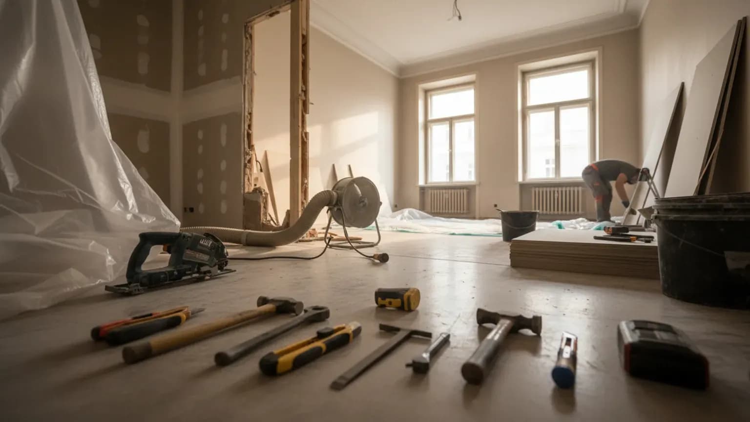 Skuteczne usuwanie pozostałości po wyburzeniach ścian w domu